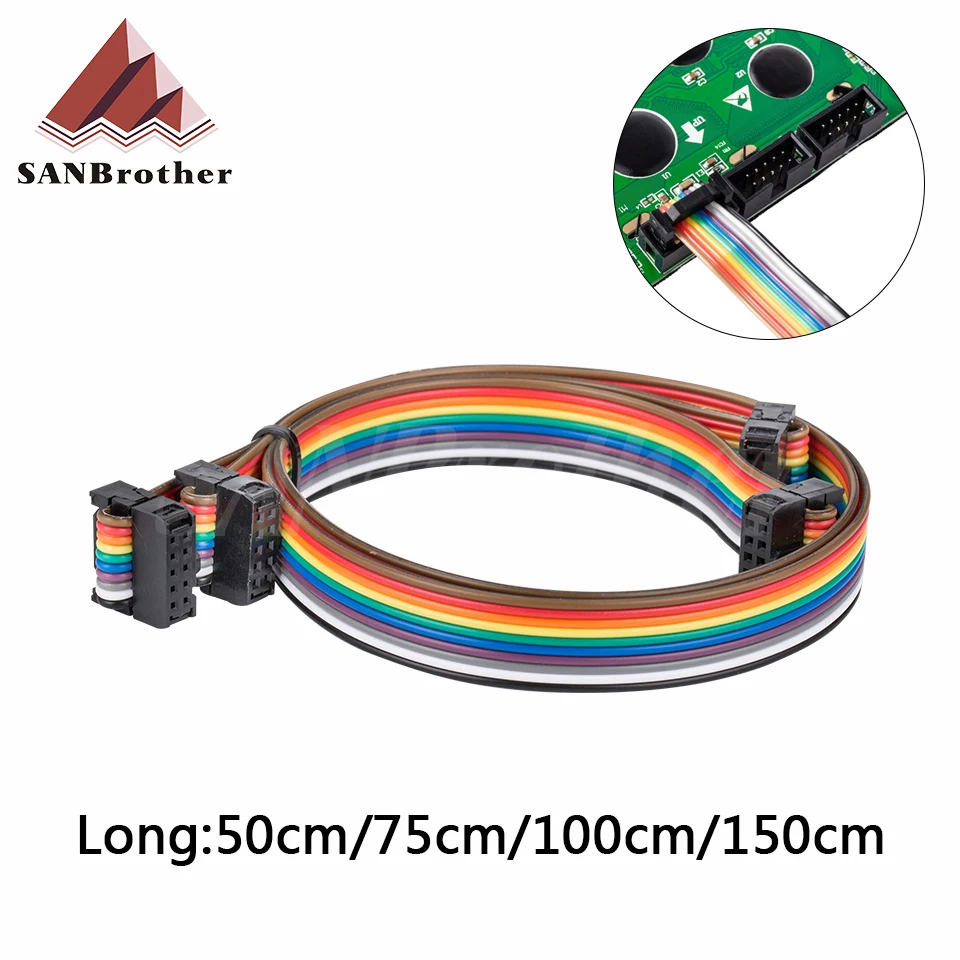 

1pcs Ender-3/CR-10 Series Screen Extension Cable 10 Pins，Flexible Flat Ribbon Jumper Display Cable for 3d Pirnter