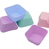 silicone cupcake mold square shaped fondant pan 3d muffin cupcake kitchen baking pastry tools cake decorating tools