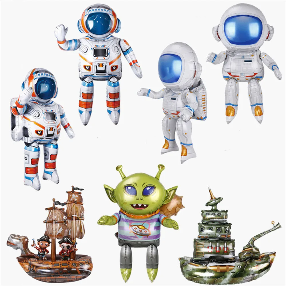 

1Pcs Astronaut Alien Pirate Ship Standing Ballons Spaceman Helium Balloons Out Of Space Theme Birthday Party Baby Shower Decors