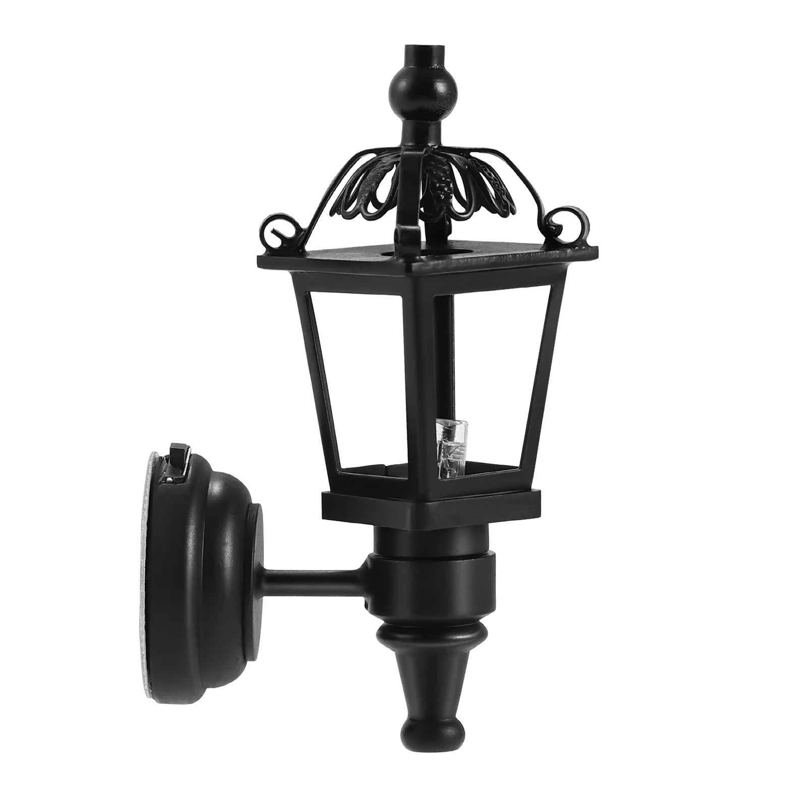 

Mini Furniture Decor Dollhouse Black Trim Vintage Wall Light Lamp Accessory Outdoor Sconces Lighting Floor