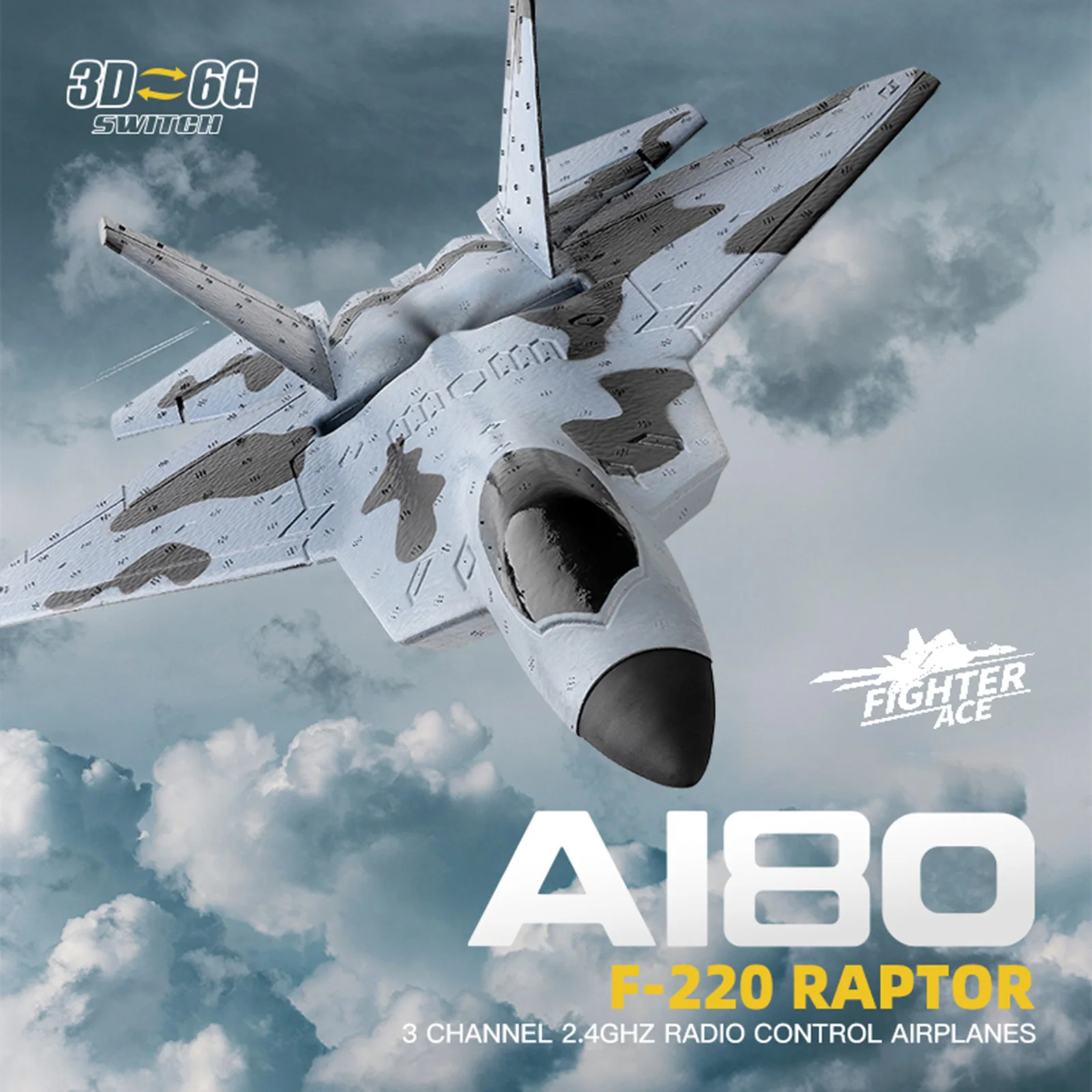 

WLtoys XKS A180 RC Plane 2.4GHz 2CH 6-Axis Gyro System Adjustable Rudder Aircraft RC Airplane Brushless Motor RTFRemote Control