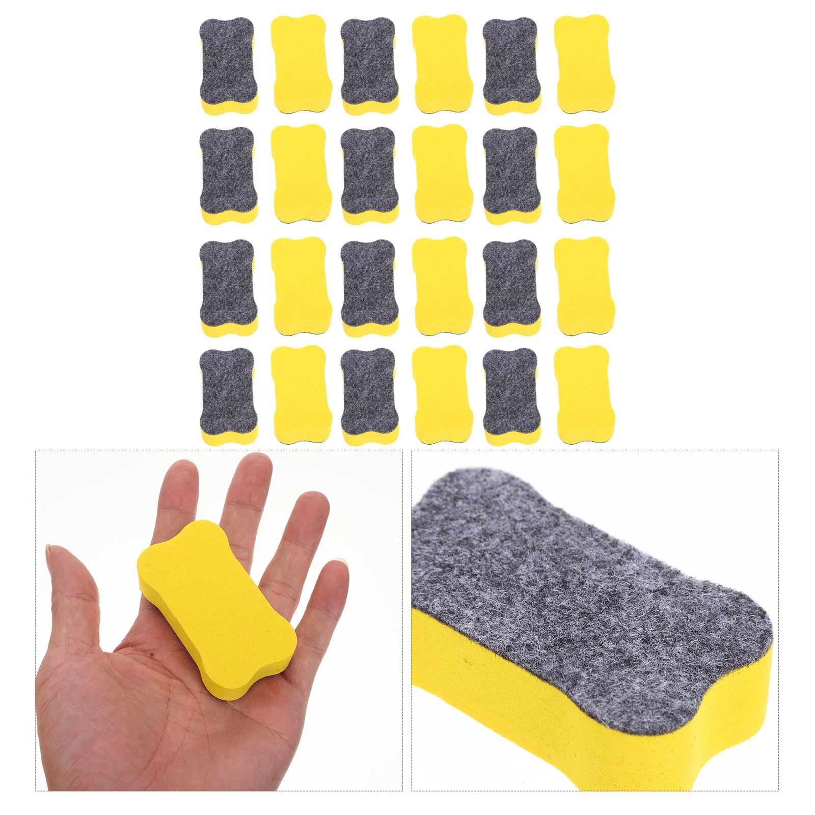 

24 Pcs Whiteboard Eraser Classroom Supplies Kids Dry Erasers Magnetic Portable Bulk Chalkboard Bone-shaped School Blackboard