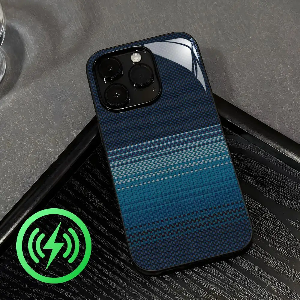 Фото Чехол PITAKA PITAKA для iPhone 17 Air 16 e 15 14 13 12 11 Plus Mini Pro Max, стеклянный магнитный чехол №3