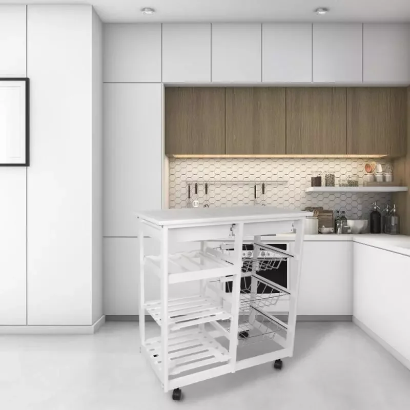 

New in Islands Trolleys Hotel Catering Serving Trolley Moveable Kitchen Storage Rack Four-layer Home Utility Shelf Trolley HWC c