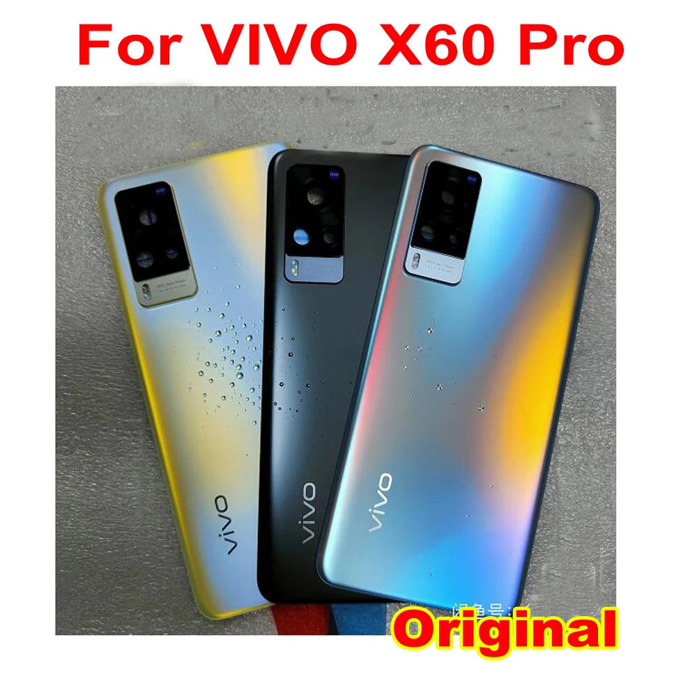 

Original Housing Door Rear Case For VIVO X60 Pro V2046 Battery Back Cover Mobile Lid with Camera Frame Glass Lens + Adhesive