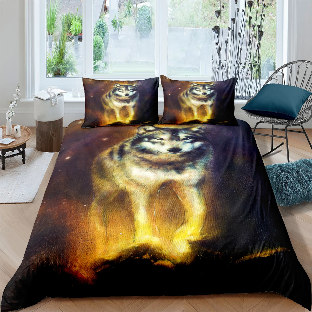 

Animal Fashoin 3D Print Comforter Luxury Twin Queen King Single Size Duvet Cover Set Home Textile Decor Cool Wolf Bedding Set