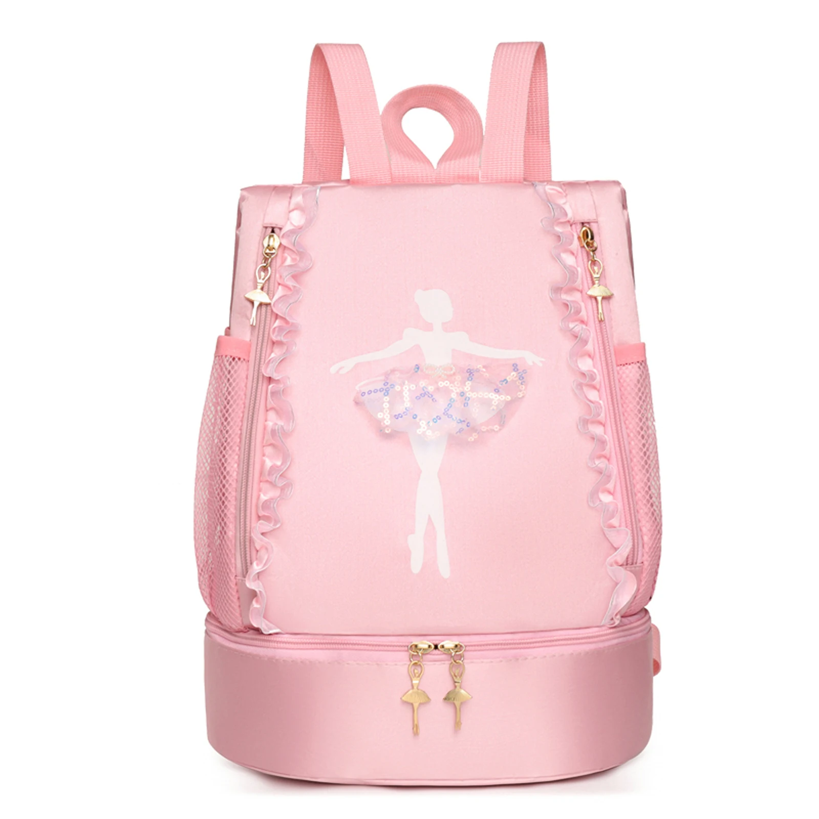 Lace Edge Letter Print Dance Bag for Kids Girls Latin Ballet Sports Dance Bag Double Shoulder Storage Backpack Ballerina Bag New