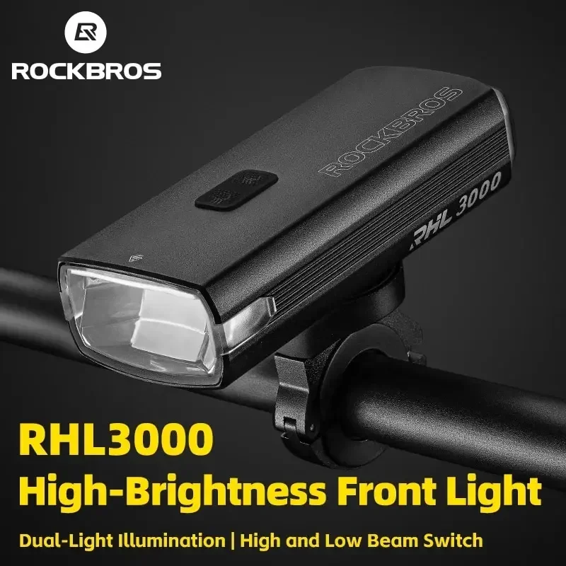 ROCKBROS 3000LM Велосипедный фонарь 10000 мАч Power Bank Type-C Зарядка Передняя лампа