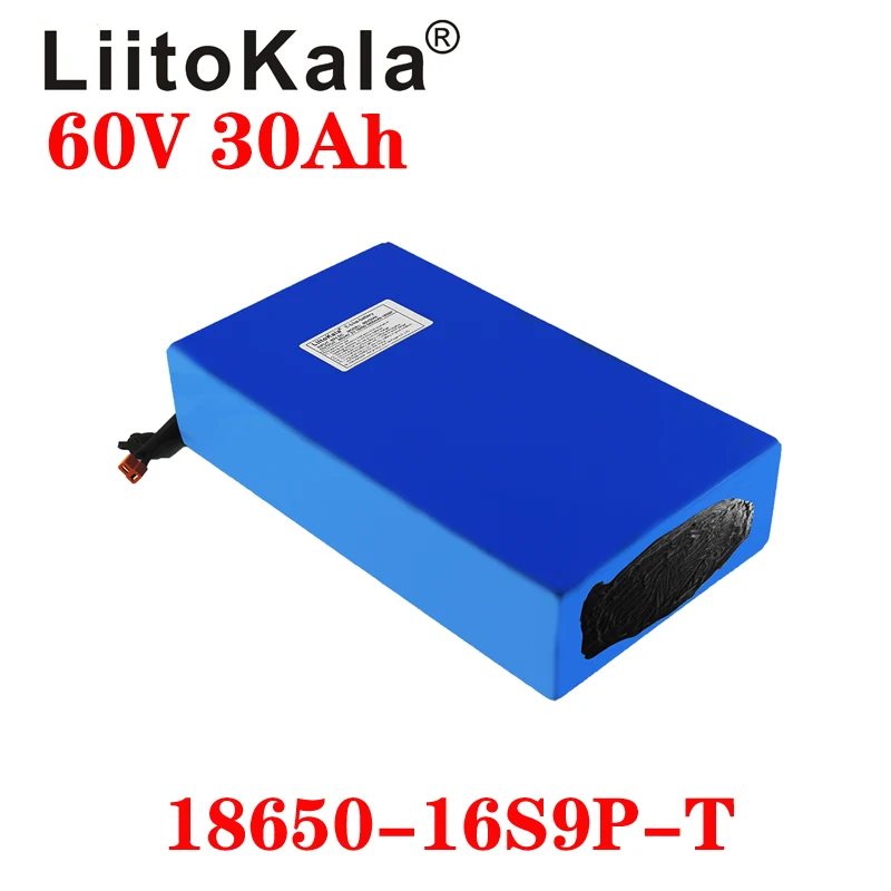 

Литий-ионная батарея LiitoKala 60 в для электровелосипеда, 60 в 30 Ач 18650 16S9P, 60 в 1500 Вт