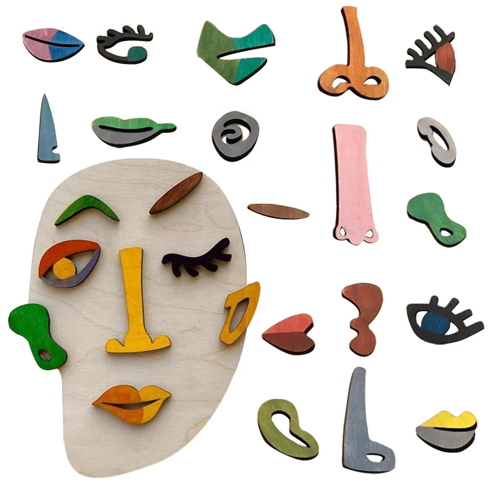 

Wooden Montessori Puzzles Children's Educational Toys Picasso Art Puzzle Play Set Matching Set Enlightenment Toys Easter Gifts
