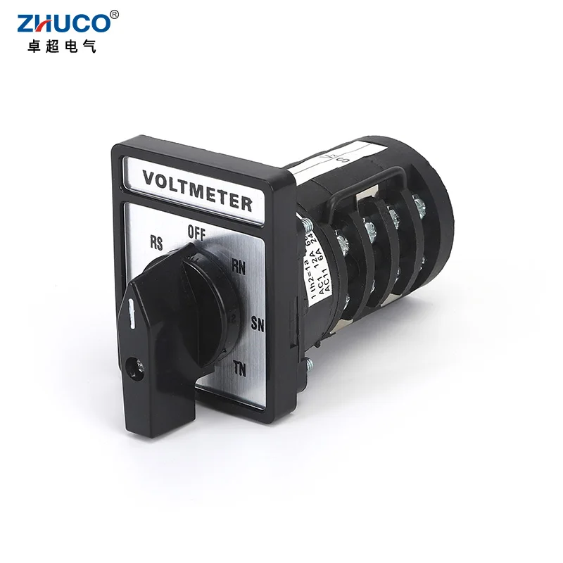 

ZHUCO C178-4V Voltmeter 7 Positions 4 Phases 16 Screw Terminals Universal Rotary Manual Transfer Changeover Cam Universal Switch