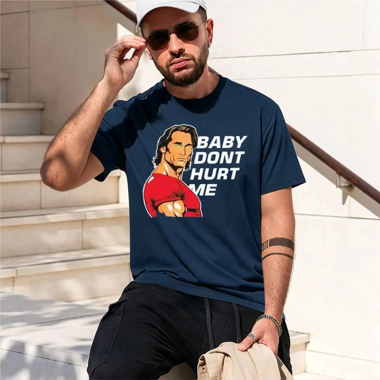 Фото Футболка Baby n't Hurt Me, модная спортивная футболка для любителей фитнеса, 100% унисекс, повседневная летняя футболка, европейский размер 80019 2026, новая модель №5
