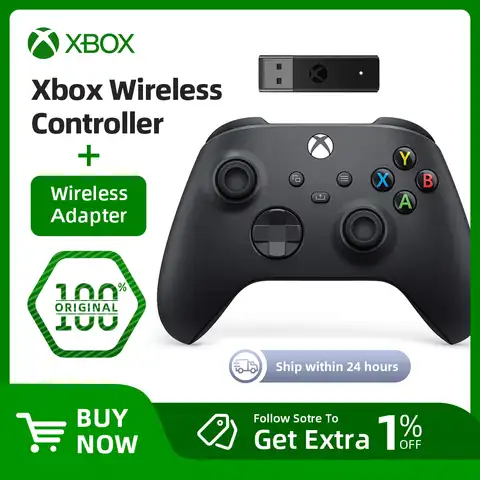 Беспроводной контроллер Microsoft Xbox + беспроводной адаптер для Windows 10 - Xbox серии S X XSS XSX