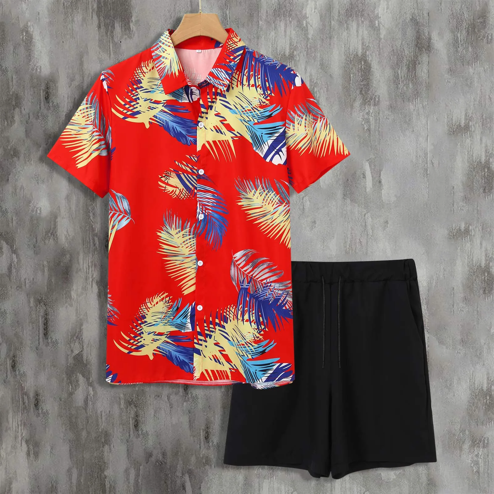 

Hawaiian Beachwear 2 Piece Suit Summer 3d Print Tracksuit Lapel Collar Male Set Short Sleeve Conjuntos Cortos Beach Vacation