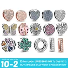 Pandora Серебряные бусины S925 пробы, рефлексионные плоские бусины, серия бусин, подходящие для браслета Пандоры, модные женские украшения сделай сам