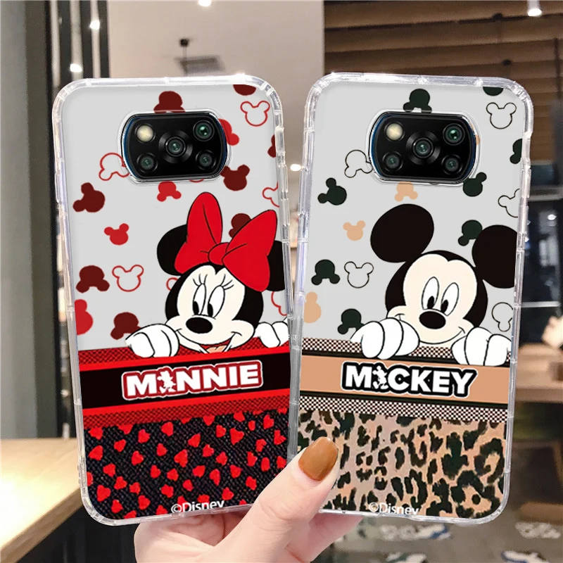 

Luxury Mickey Minnie Cute cool For Xiaomi Mi Poco X4 X3 NFC F4 F3 GT M4 M3 M2 X2 F2 F1 Pro C3 5G Civi Transparent Phone Case