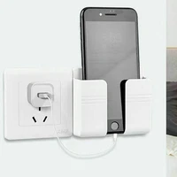 wall mount phone socket holder mobile phone charging stand air conditioner tv remote control storage box home storage rack
