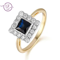engagement rings sweet romantic gold color sapphire rings for women silver vintage jewelry anniversary party christmas gifts