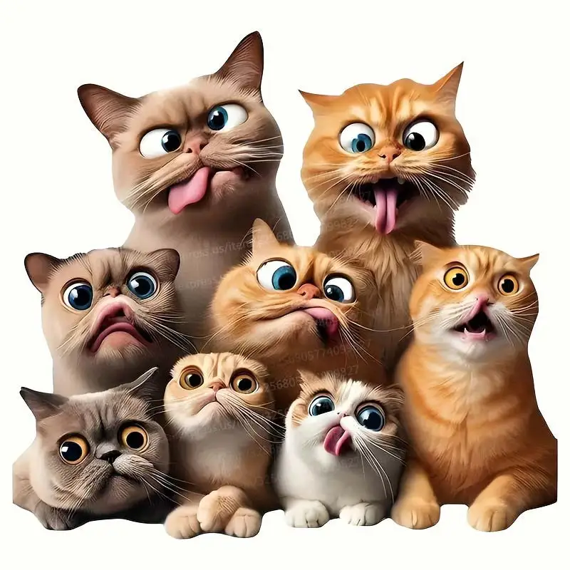 

Наклейка на автомобиль с милым котом, животным из мультфильма, водонепроницаемые аксессуары для автомобилей и мотоциклов, виниловые наклейки SH531