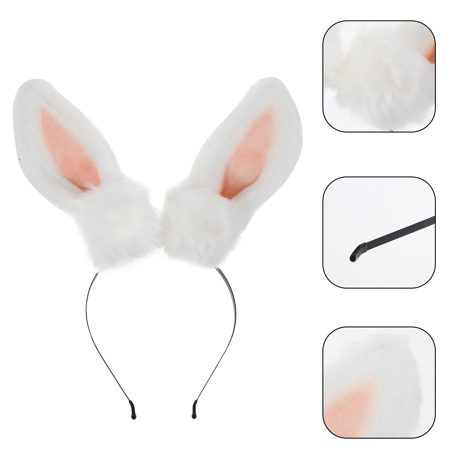 

Flat Rabbit Ear Headband Women's Hair Ribbons Plush Animal Headbands For Adults