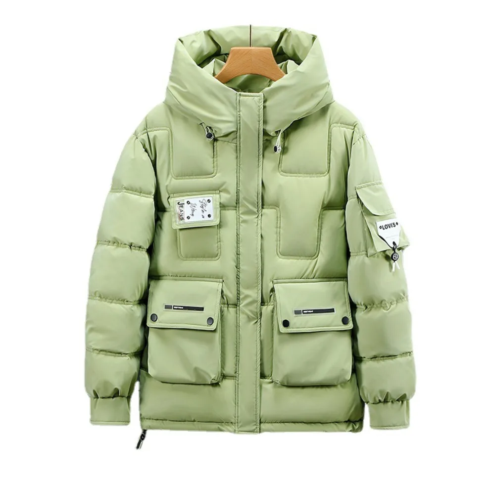 Klein blue for women 2022 winter new short thickened bread Korean foreign down