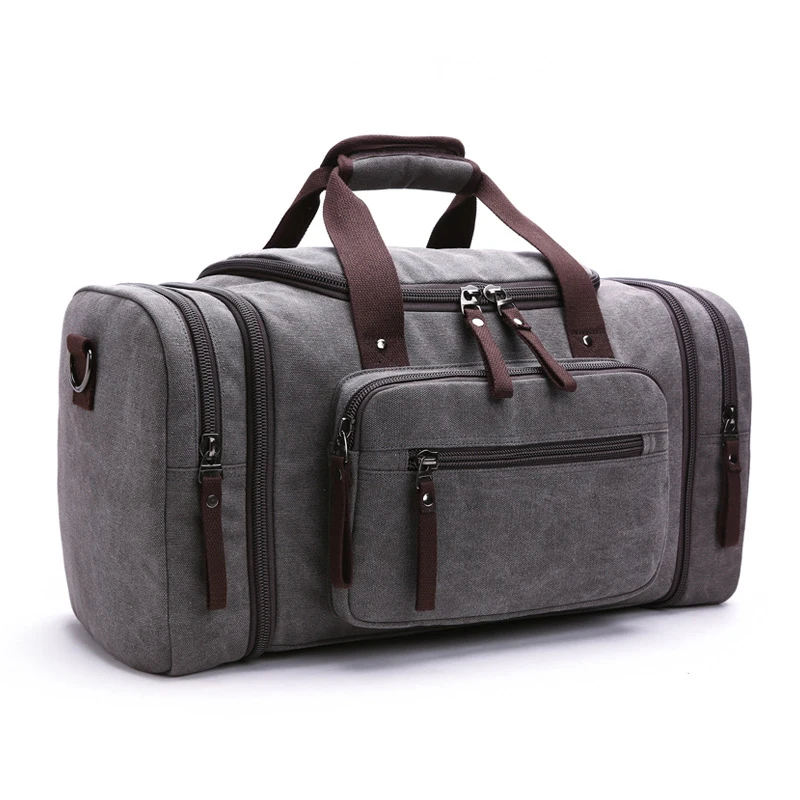 

New Arrival Unisex Canvas Business Large Capacity Carry On Luggage Bags Package Men Duffel Travel Tote Weekend Bag Dropshipping