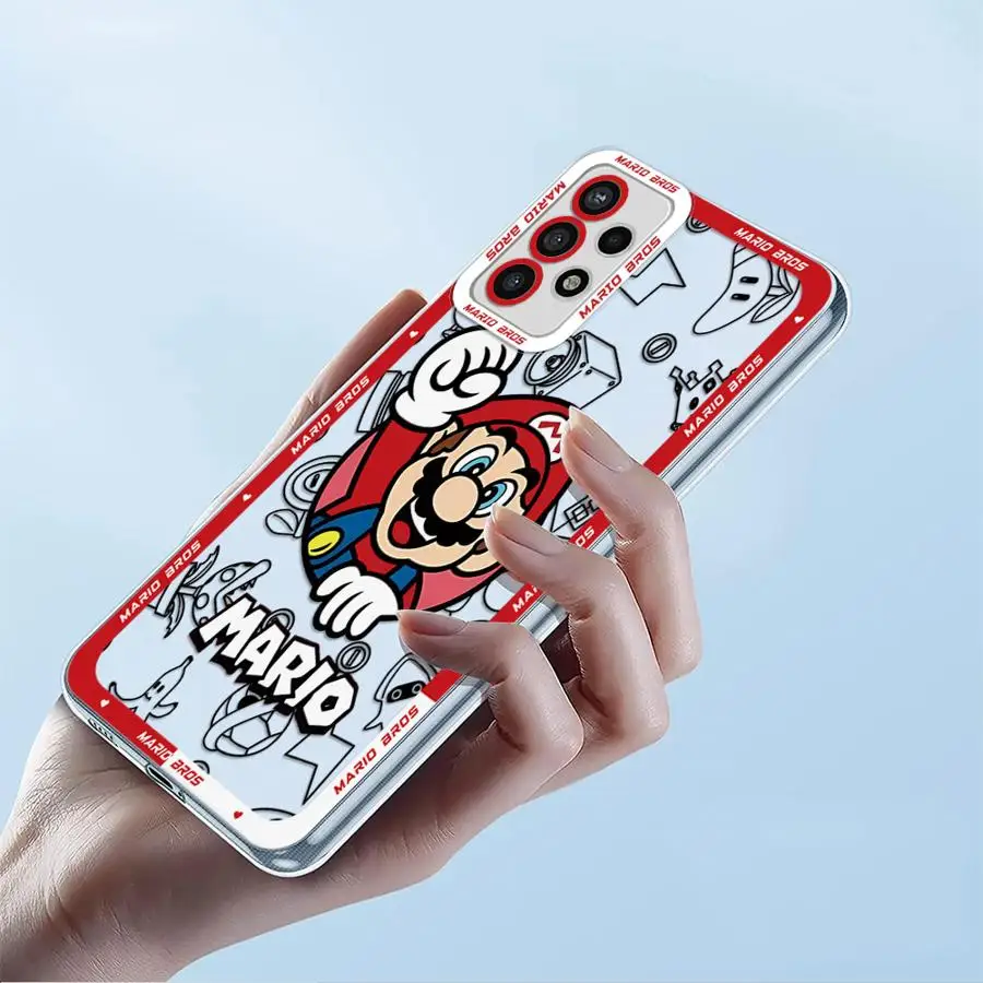 M-Mario Cartoon Super Phone Case for Samsung Galaxy A21s A52s A06 A02 A03s A71 4G A51 A10s A20s A50s A31 A04e A05s Clear Soft