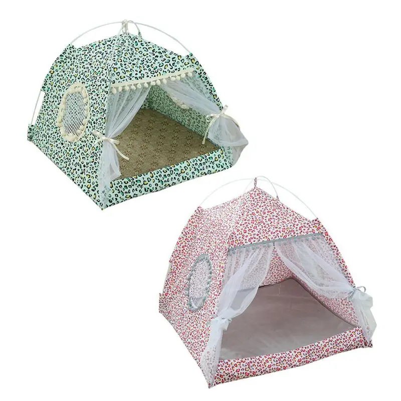 

Pet Tent Bed House Indoor Enclosed Cave for Cats Kittens Puppies Small Animal Removable Cushion Pad Easy to Clean