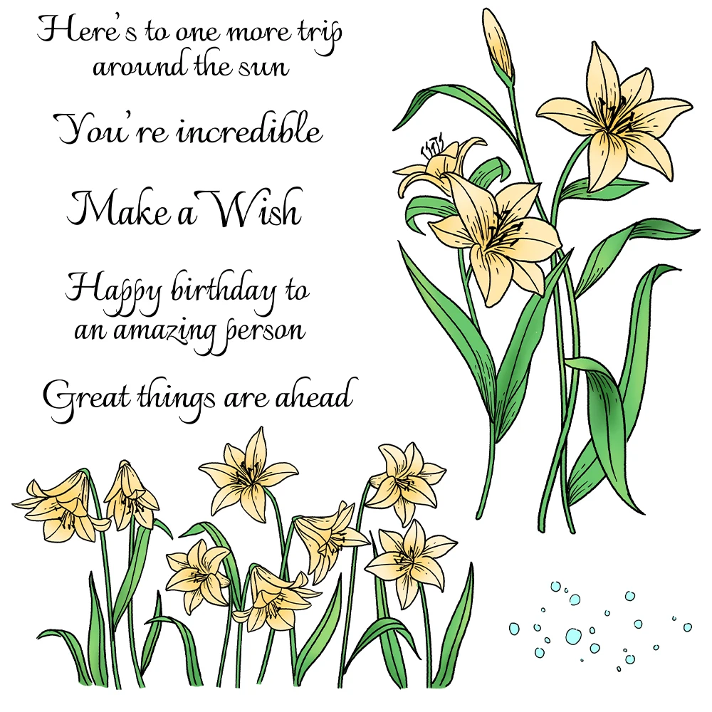 

Mangocraft Blooming Flowers Daffodil Cutting Dies Clear Stamp DIY Scrapbooking Supplies Metal Dies Silicone Stamps For Cards