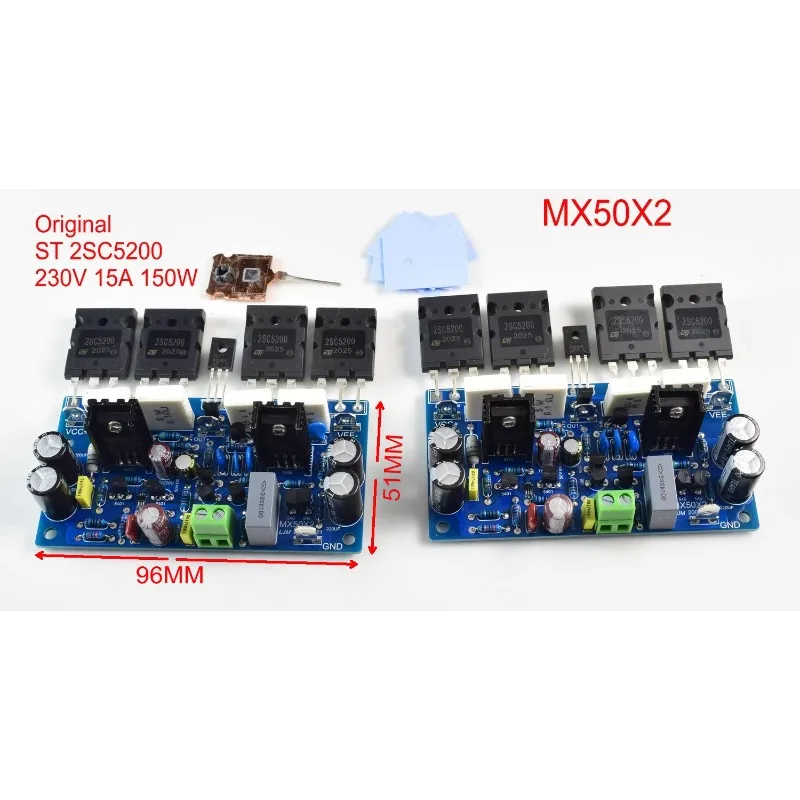 Фото MX50X2 Однотактный усилитель Квазиполный усилитель мощности, двухканальный двухплатный 200W8R №1