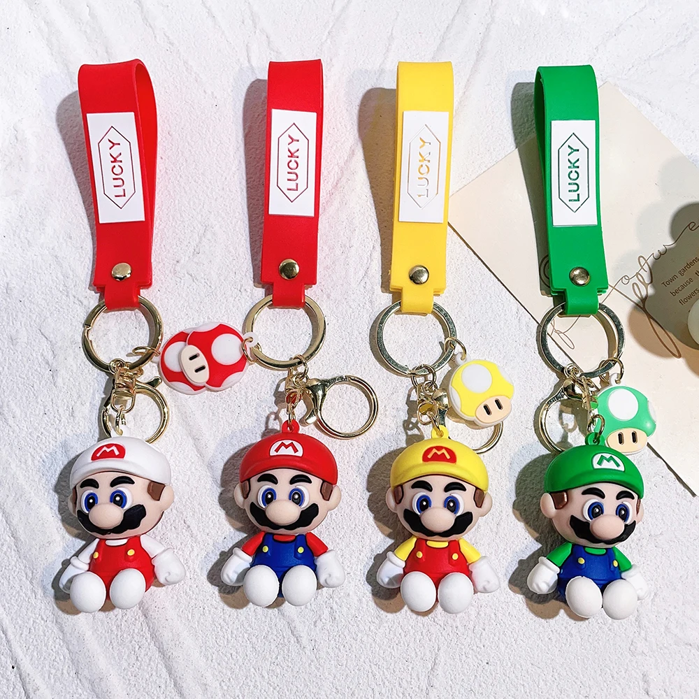 

Super Mario Keychain Game Mario Bros Luigi Mushroom Character Doll Cute Cartoon Keychain Car Bag Fashion Pendant Collection Toys