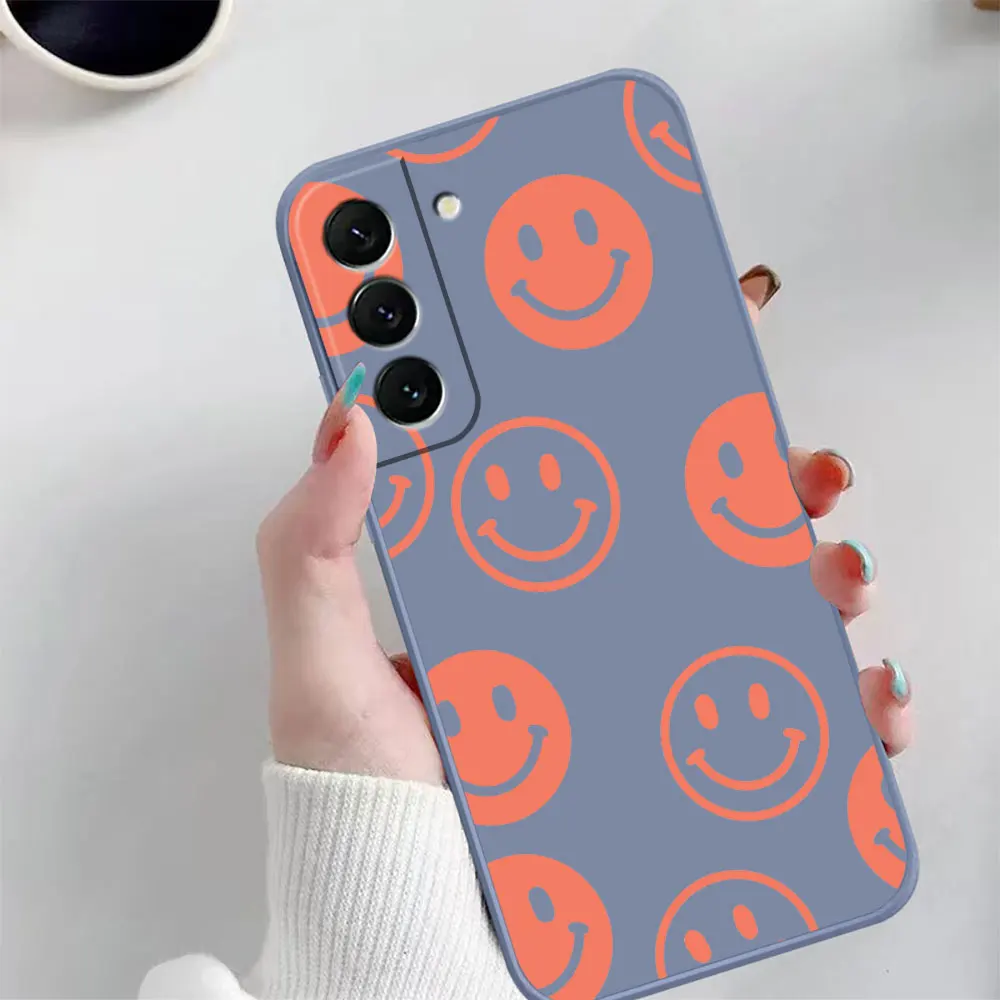 Case For Samsung Galaxy S23 S22 S21 S20 FE S11 S11E S10 S10E S9 S30 Ultra Plus 4G 5G Case Fundas Cqoues Shell Funny Smiling Face