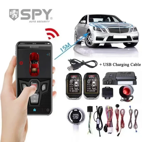 SPY Универсальная 2-сторонняя автомобильная сигнализация, автомобильный дистанционный модуль запуска бесключевого доступа, комплект Bluetooth PKE APP, удаленный запуск двигателя