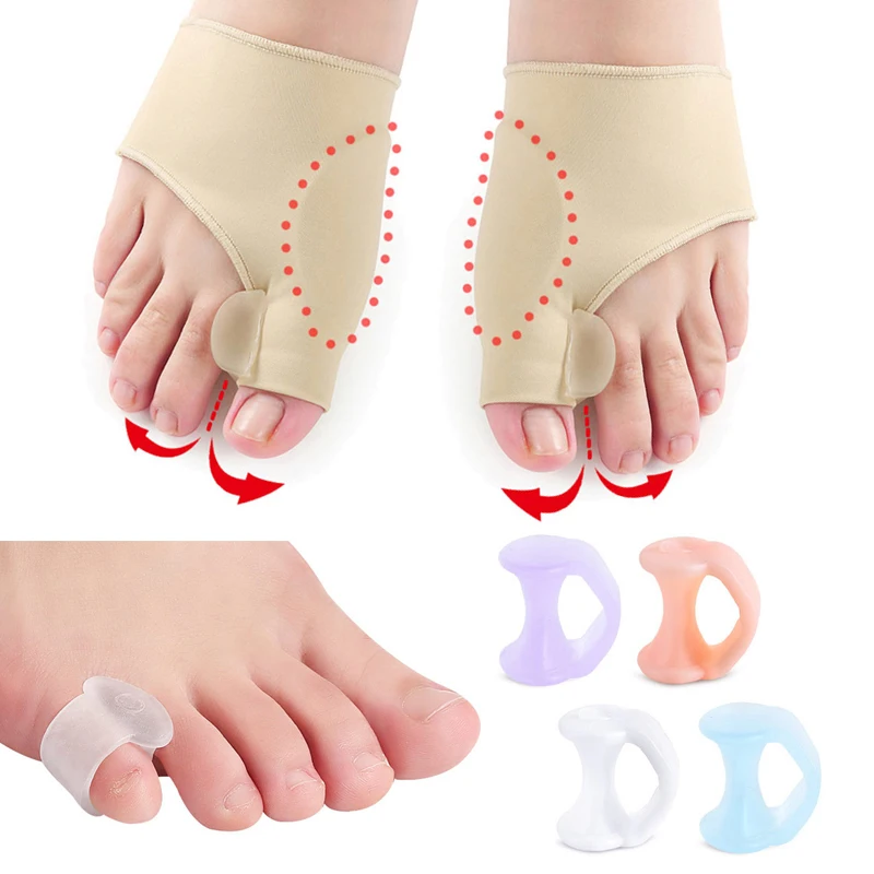 

1/2Pair Bunion Splint Toe Straightener Corrector Hallux Valgus Correction Orthopedic Supplies Pedicure Foot Little Toe Separator
