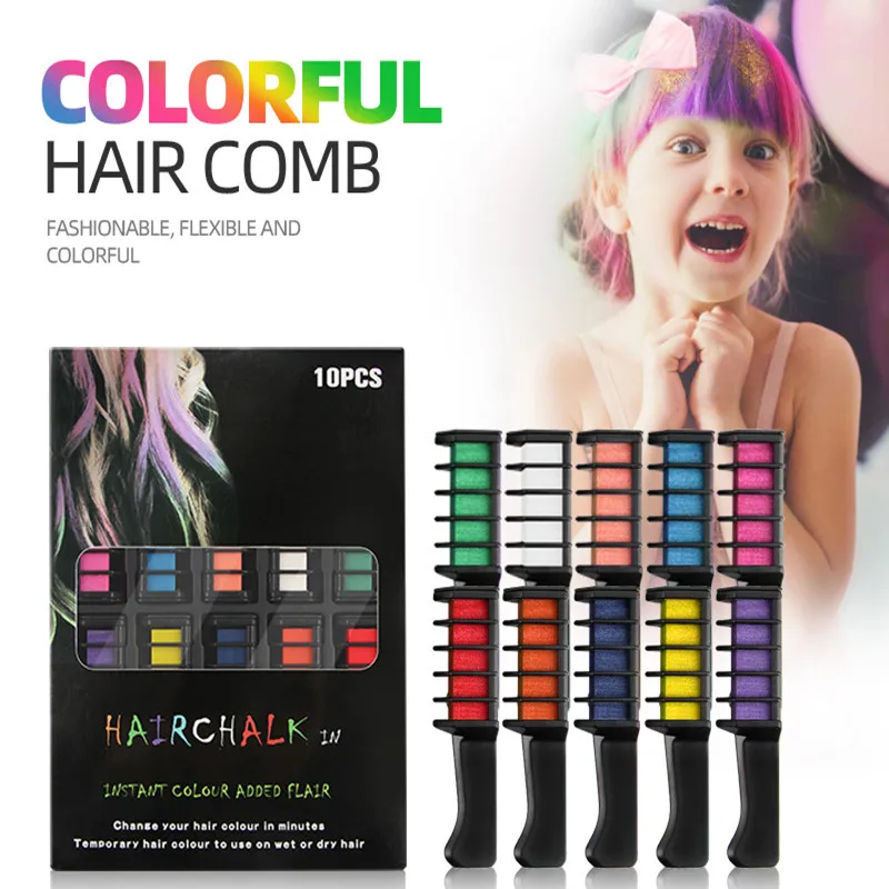 Ing Crayons Chalk For Girls Hair Ink Stick Kid Diy Cosplay Disposable Temporary Makeup Mini Hair Dye Box Kit