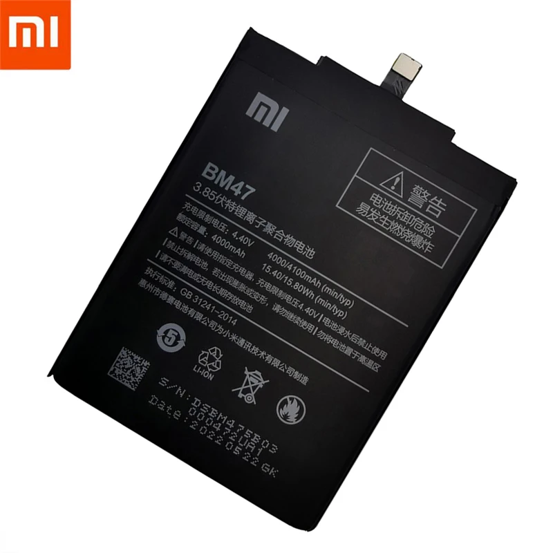 2022 новый 100% Оригинальный BM47 полная емкость 4000 мАч аккумулятор для Xiaomi Redmi 3 3S 3X Xiao mi