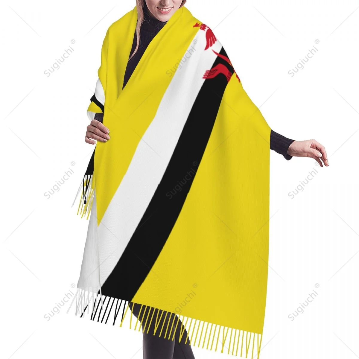 Брунейский флаг брюнийский шарф Пашмина Теплый Женский хиджаб