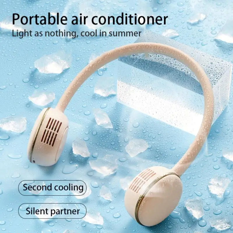 

Mini Neck Fan Portable Bladeless Fan Usb Charging Convenient Small Air Conditioner Wearable Neckband Fans Leafless Fans Air Cool