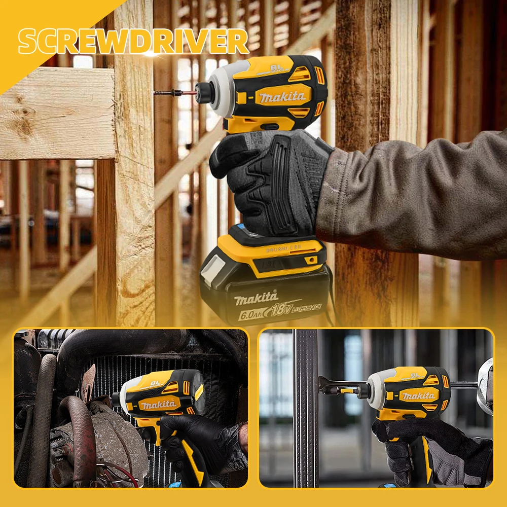 Makita DTD172 Бесщеточный ударный шуруповерт Перезаряжаемая беспроводная