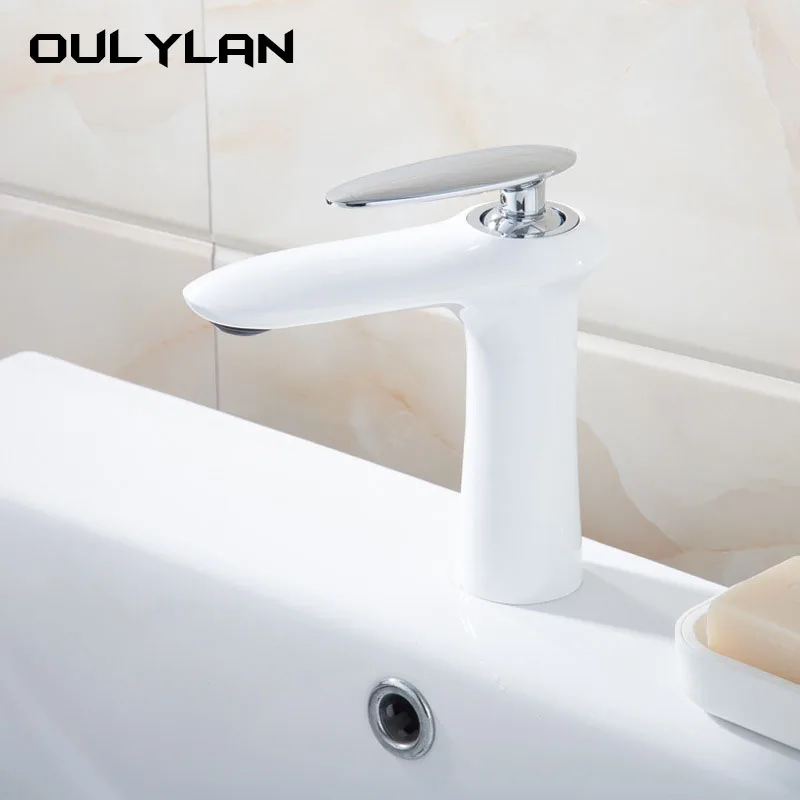 Медный смеситель для горячей и холодной воды роскошный черный белый ванной