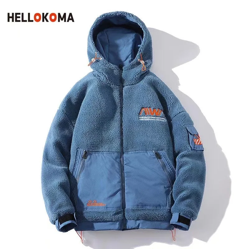 2022 Men Fleece Thickene Winter Lamb Cashmere Cotton Padded Clothes Warm Stand Collar Fleece Students Fashion Padded Clothes