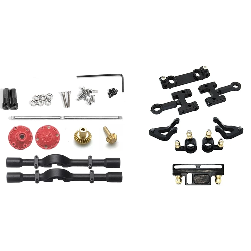 

1 Set Metal Upper Lower Swing Arm Steering Cup Knuckle & 1 Set Metal Rear Bridge Axle With Gear