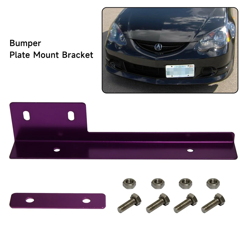 

Universal Aluminum Bumper Front License Plate Mount Relocate Bracket Brush