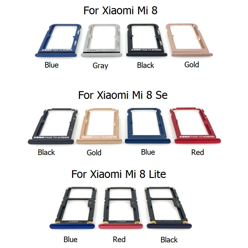 

Sim Card Tray Slot Holder Socket Adapter Connector For Xiaomi Mi 8 Se Lite Replacement Parts