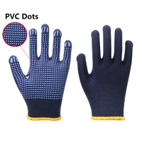 6 pairs work gloves with pvc dots breathable cotton string knit shell working gloves non slip garden gloves for work s xxl
