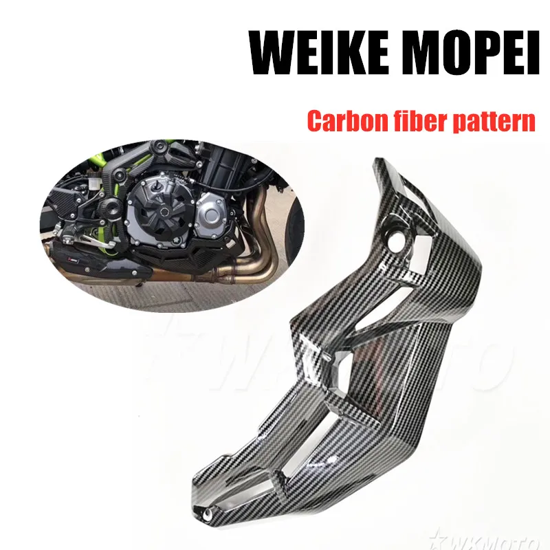 

Окрашенная Защитная панель двигателя из АБС-пластика и углеродного волокна, нижняя боковая крышка хомута, обтекатель, подходит для Kawasaki Ninja Z900 2017-2019