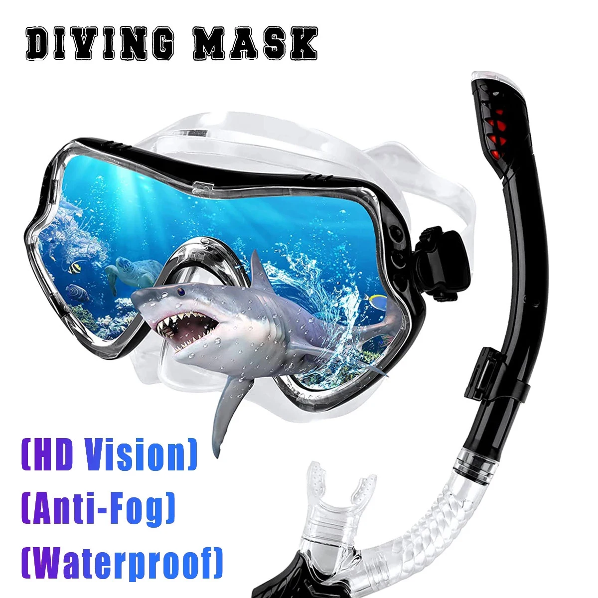 

Snorkel Tube Set Diving Mask Anti-Fog Swimming Diving GogglesAnti-Fog Goggles Glasses Swimming Pool Equipment Snorkel Breathing