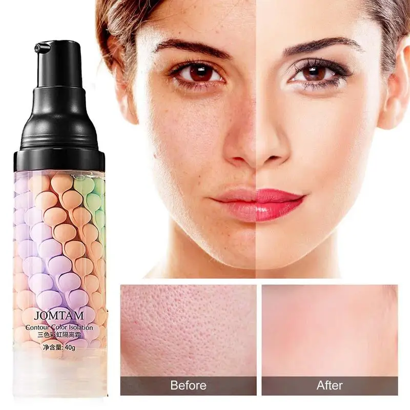 

Tricolor Correcting Facial Serums Makeup Primer Base Isolation Cream Invisible Pore Moisturizing Essence Concealer Foundation