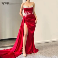 lorie glitter red evening dresses saudi arabia off shoulder mermaid sequins celebrity gowns dubai side split formal party gown