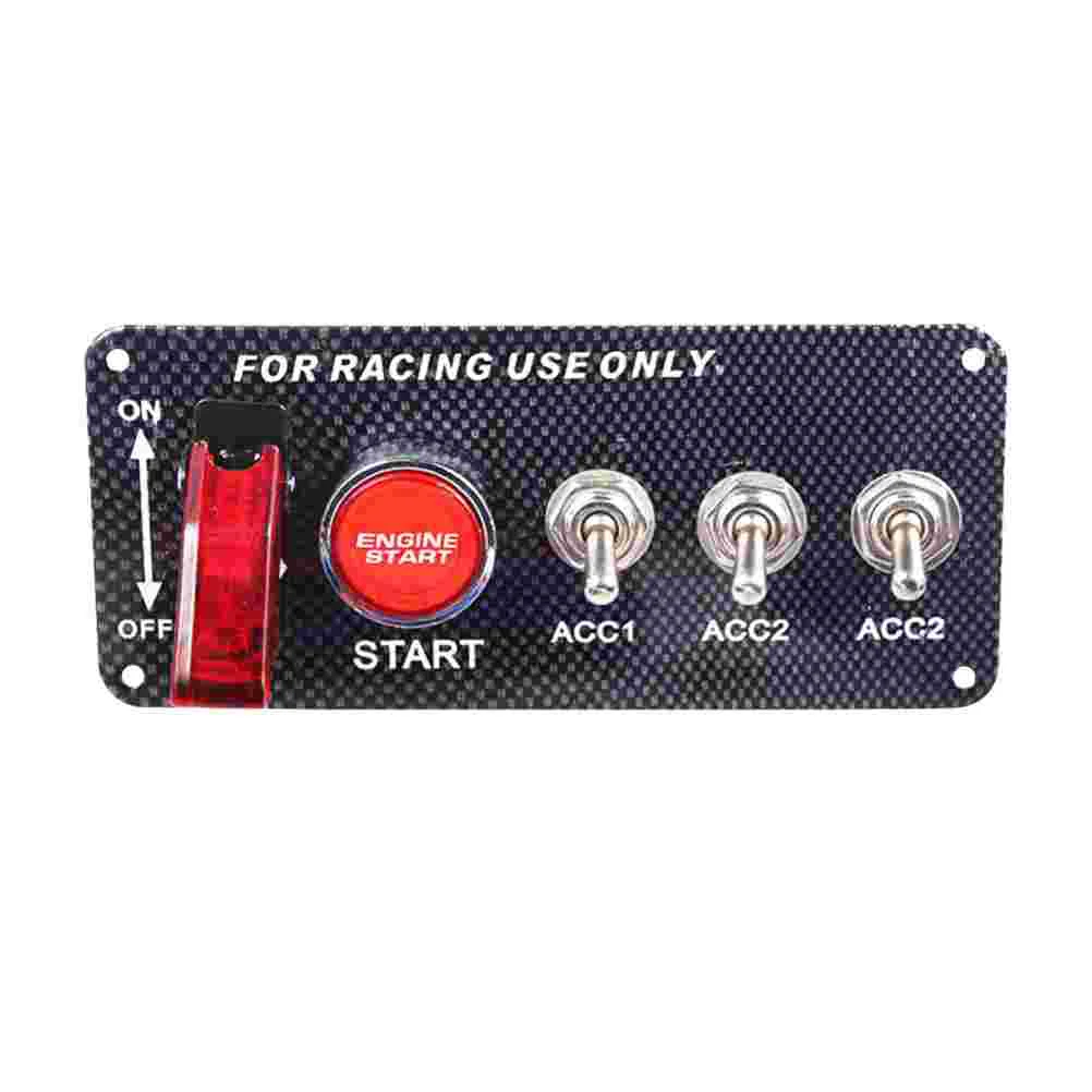

Car Switch 12V Racing Car LED Toggle Ignition Switch Panel Engine Start Push Button for Racing Campervan accessories interior